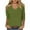 Army Green, variant on 2025 New Fashion Plus Size Women's Fashionable Solid Color T-shirt 3/4 Sleeve Shirt V-neck Casual Top