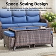 thumbnail image 6 of POCASSY 7-Piece Outdoor Patio Furniture Set with Swivel Chairs, Luxury High Back Rattan Wicker Outdoor Conversation Set with 5-inch Thick Seat Cushion Sofa and Swivel Glider Patio Chair for Porch, 6 of 20