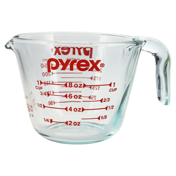 1-Cup Measuring Cup with Easy-Read Marks, Durable Glass, Pyrex