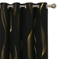 thumbnail image 6 of ZOPZO Thermal Blackout Curtains 2 Panels, Black, 52W x 95L Inch, Golden Wave Pattern Room Darkening Drapes for Apartment or Bedroom, 6 of 6