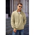 thumbnail image 6 of COOFANDY Mens Quarter Zip Pullover Quilted Sweatshirt Knit Long Sleeve Mock Neck Sweater Polo with Pocket, 6 of 6