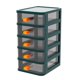 thumbnail image 4 of Caja de almacenamiento de escritorio tipo cajón, organizador de papelería de escritorio transparente con mango naranja, 5 capas, verde, 13,4x17x28cm, 4 of 8