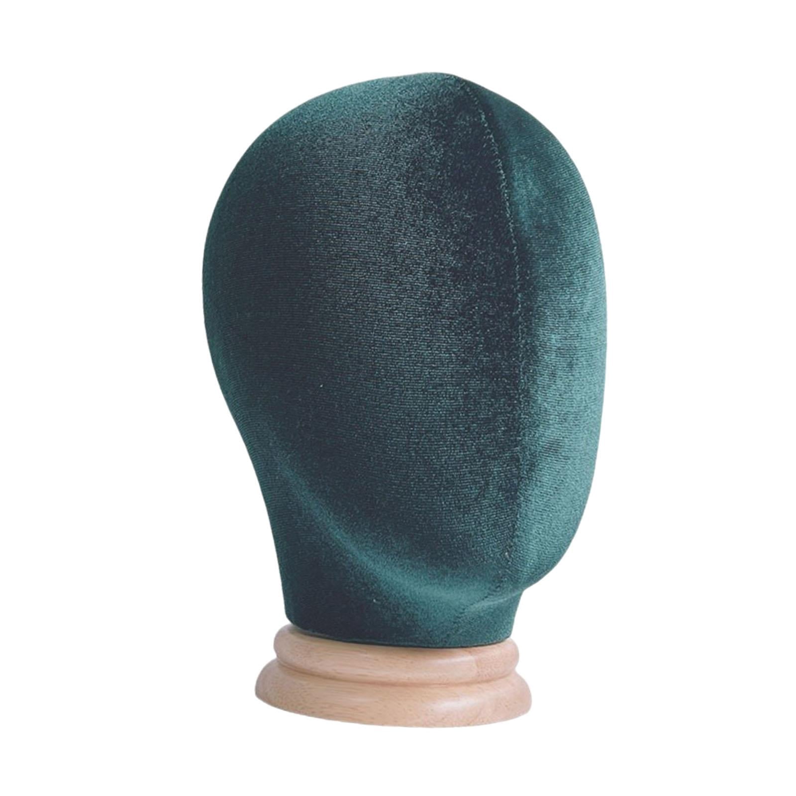 FITYLE Mannequin Head Model, Manikin Head Hat Display Stand, Freestanding Display Head for Beauty Salon or Shop Headset Glasses, green