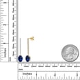 thumbnail image 6 of Gem Stone King 14K Yellow Gold Blue Created Sapphire and Lab Grown Diamond Dangle Earrings for Women | 4.96 Cttw | Gemstone September Birthstone | Oval 9X7MM, 6 of 6