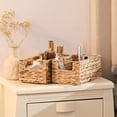 thumbnail image 6 of Bevtee Wicker Storage Basket, 2 Pack Hand-Woven Water Hyacinth Storage Basket for Shelves, Foldable Cube Organizer Bins, 6 of 7