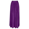 thumbnail image 5 of WQNVRNR Womens Flowy Skirts- A-Line High Waist Wedding Pleated Maxi Skirts Purple Size M, 5 of 7