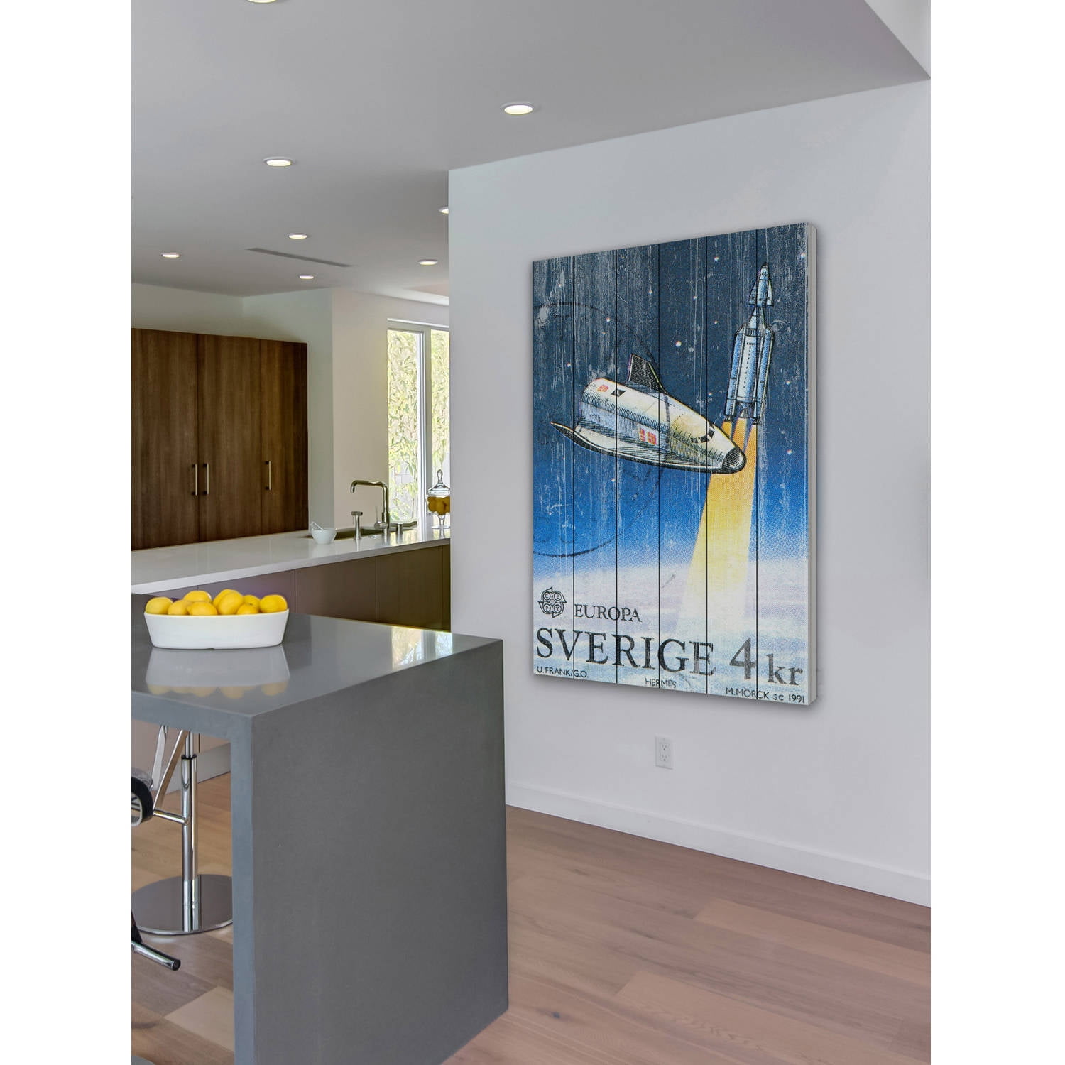 Marmont Hill - "Sverige" Painting Print on White Wood