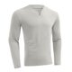 thumbnail image 2 of Blusas y camisas de manga larga con cuello en V para hombre, estilo casual, de color liso, con empalme, de manga larga y cuello en V, de poliéster y algodón., 2 of 8