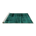 thumbnail image 2 of Ahgly Company Machine Washable Indoor Square Persian Turquoise Blue Bohemian Area Rugs, 4' Square, 2 of 4