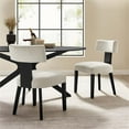 thumbnail image 4 of Pemberley Row Fabric Ivory Black Dining Chairs Armless Solid Wood 22.5" x 20.5" x 33.5" Assembly Required, 4 of 11