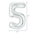 thumbnail image 3 of 33" Silver Number 5 Foil Balloon, by Way To Celebrate, 3 of 5