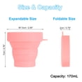 thumbnail image 2 of Uxcell Collapsible Travel Cup, 4 Pack 170mL Travel Folding Cup for Camping, Pink, 2 of 6