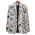 thumbnail image 6 of Penkiiy Blazer for Men Men's Fashion Print Single Breasted Blazer Casual Slim Fit Jacket White Blazer, 6 of 8