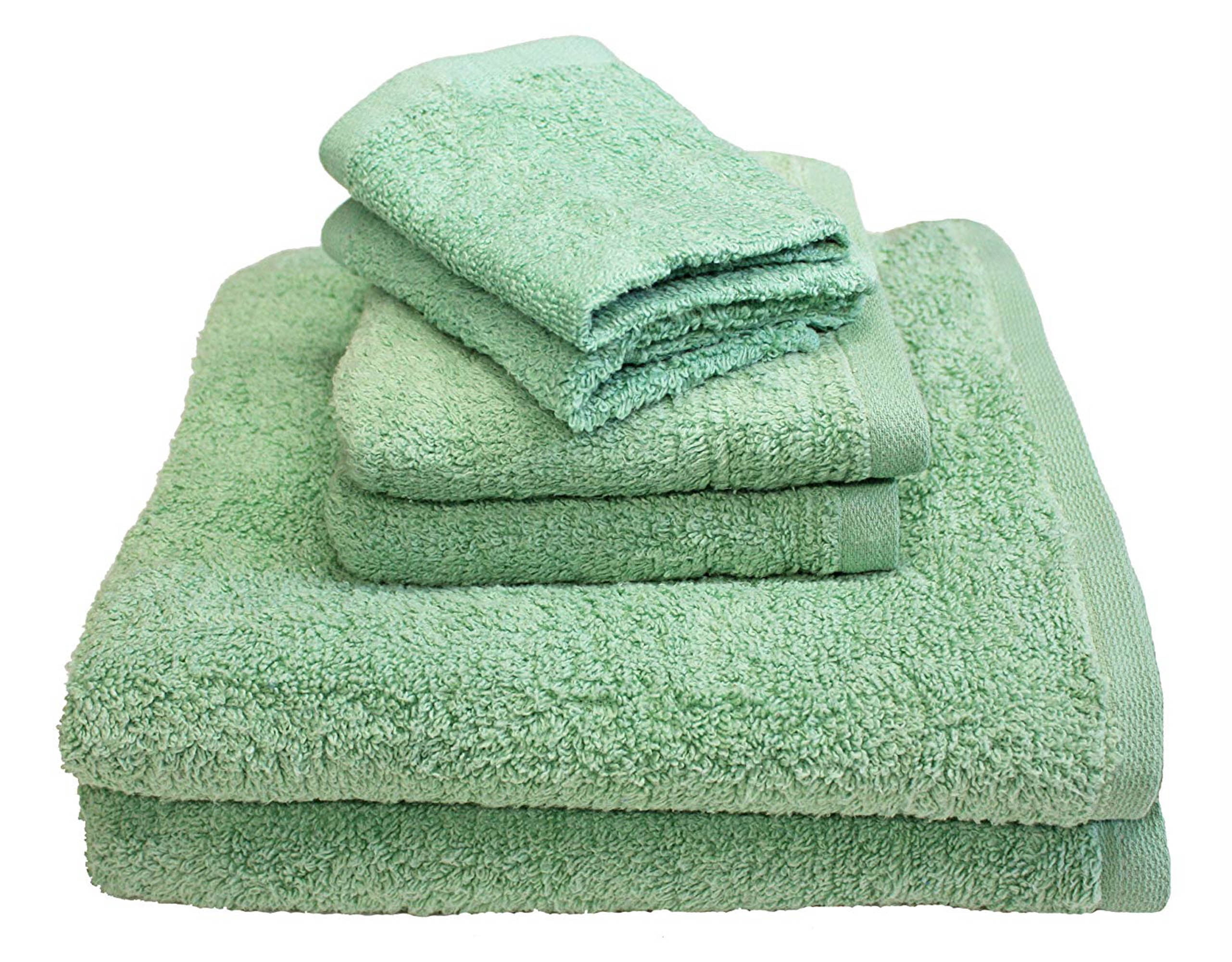 100 Cotton Bath Towel Set, 6 Pieces, Seafoam Green
