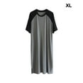 thumbnail image 3 of fastboy Chemise de Nuit Homme Coton Raglan Vêtements de Nuit Léger Robe de Pyjama Respirante Col Rond Chemise de Nuit Noir/gris Foncé TG, 3 of 9