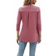thumbnail image 5 of SAYOO, camisetas salvajes a la moda para mujer, camisetas de manga 3/4 con botones y cuello en V de Color sólido, camisas informales holgadas de primavera, ropa de calle SAYOO  moda, 5 of 6