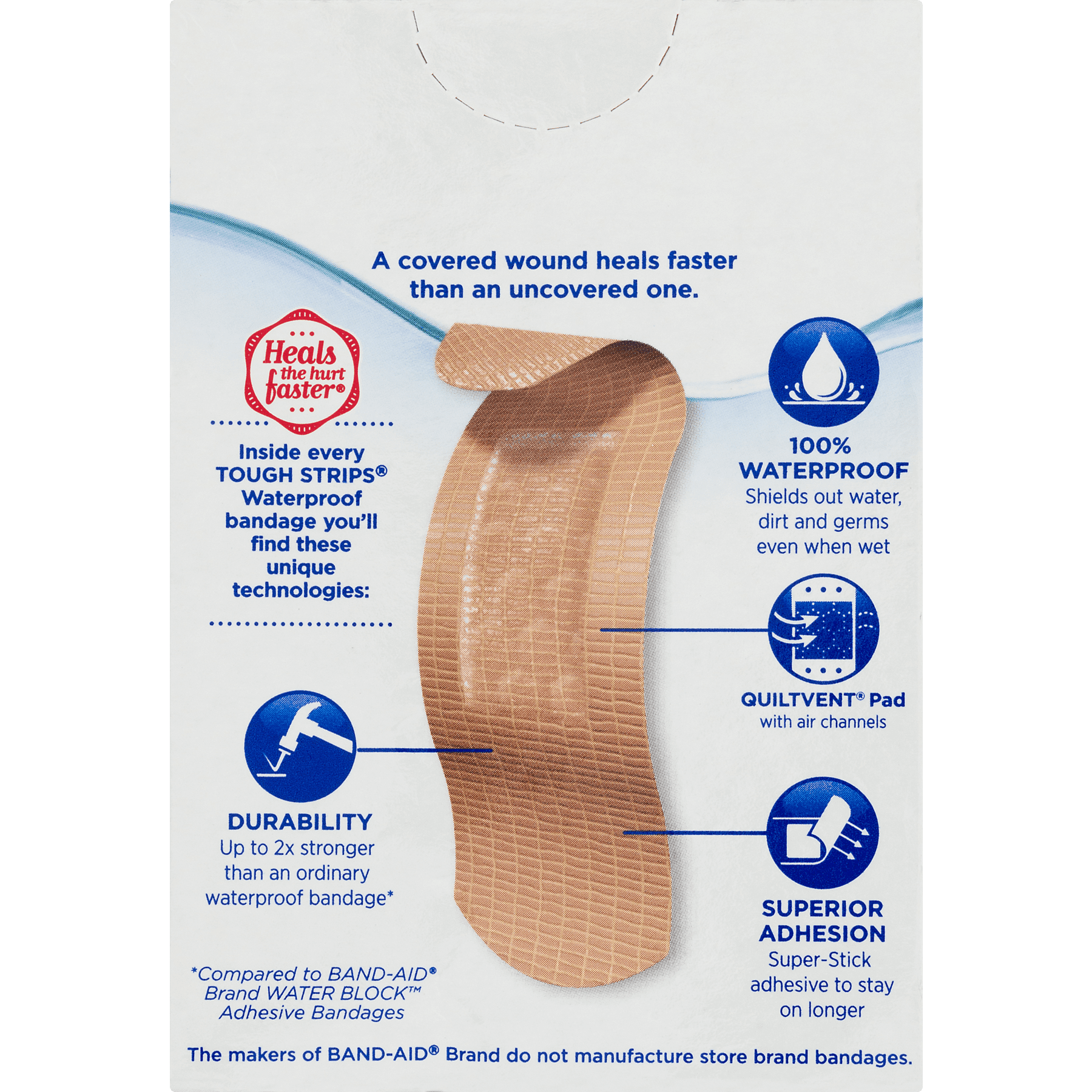 Band-Aid Adhesive Bandages Tough Strips Waterproof - 26 CT
