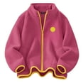 thumbnail image 5 of Mepaouo Kids Fleece Jacket Full Zip Soft Sherpa Winter Coat Boys Girls Casual Outwear with Pocket Pink 3-4 Years, 5 of 6