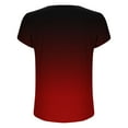 thumbnail image 6 of Ruimatai Women's V-Neck Short Sleeve Blouse Casual Button Down Ombre Print Top Comfortable Summer Fashion T-Shirt, 6 of 6