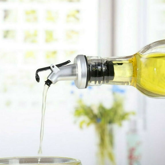 2Pc Bottle Pourer Pour Spout Stopper Dispenser Liquid Flow Olive Wine Oil Nozzle