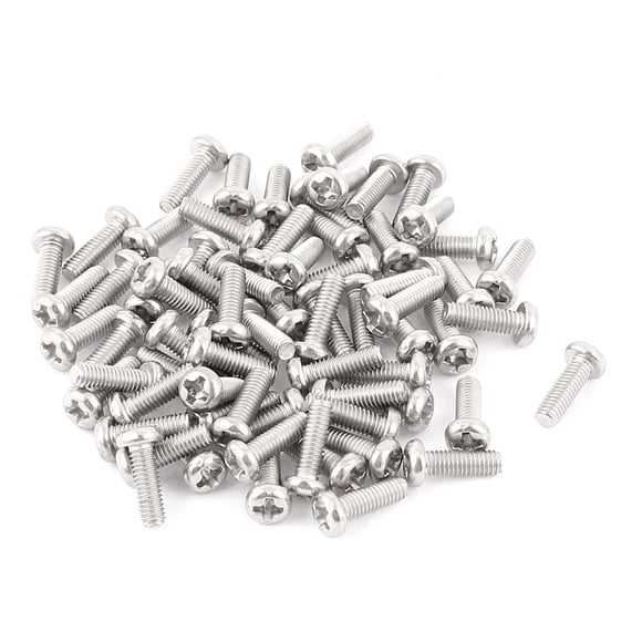 Unique Bargains M3 x 9mm 304 Stainless Steel Crosshead Phillips Pan Head Screws Bolt 60pcs