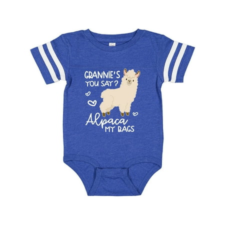 

Inktastic Grannie s You Say Alpaca My Bags Gift Baby Boy or Baby Girl Bodysuit