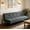 Dark Gray02, variant on BSHTI 63.39" Futon Sofa Bed with 5 Adjustable Positions – Polyester Fabric Convertible Sleeper Couch with Iron Frame, Clean-Lined Modern Design for Living Room, Apartment, Office, Dormitory, Purple