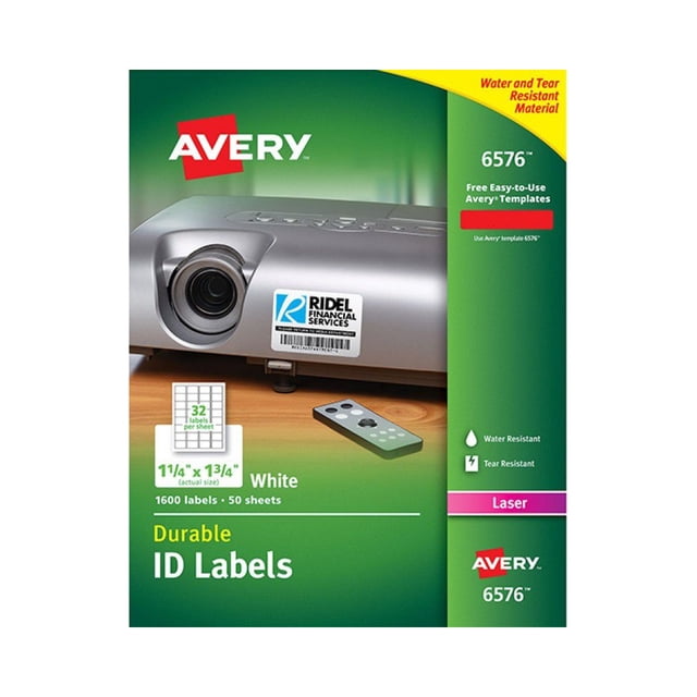 Etiquetas durables blancas de 3.1 cm 4.4 cm Avery 6576