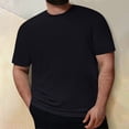thumbnail image 2 of Plus Size Mens Casual Round Neck Solid Color Short Sleeve T-Shirt Blouse Tops6XL, 2 of 5