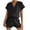 Black, variant on Chbgutlmr Summer Outfits for Women 2 Piece V Neck Short Sleeve Tee Loose Shorts Ruched Casual Sets Fashion