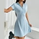 thumbnail image 4 of Vestido túnica holgado de manga larga con cuello en V y solapa abotonada para mujer tallas grandes - Outfit informal para fiestas y vacaciones en primavera y otoño - Tallas XL-5XL, 4 of 7