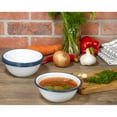 thumbnail image 2 of Red Co. Set of 4 Enamelware Metal Classic 20 oz Round Cereal Bowl, Solid White/Navy Blue Rim, 2 of 9