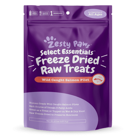 Zesty Paws Omega 3 Raw Freeze Dried Wild Caught Salmon Filet Treats