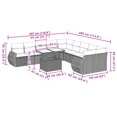 thumbnail image 2 of vidaXL 11 Piece Garden Sofa Set with Cushions Grey Poly Rattan, 2 of 5