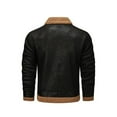 thumbnail image 3 of YLSDY Men’s Bomber Jacket Winter Coat Stylish Faux Fleece Lined Leather Jackets Collared Reversible Fleece Jacket Black XXL, 3 of 8