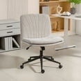 thumbnail image 2 of HOMCOM Chaise à Croisillons avec Roues, Sans Accoudoirs, Grand Chaise de Bureau, Beige, 2 of 10