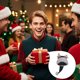 thumbnail image 1 of Adorno de sombrero de Navidad | Casca de Papá Noel de poliéster suave negro/rojo 29,5"x11,8" | Accesorio de decoración festiva cálido y cómodo | Bola peluda | Regalo para fiesta navideña | Tamaño, 1 of 6