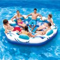 thumbnail image 3 of Summer Waves Inflatable 6 Person Party Pad Pool Beach Lake Float with Cupholders, 3 of 3