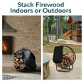 thumbnail image 5 of Sunnydaze Outdoor Modern Powder-Coated Steel Firewood Log Hoop Rack with PVC Cover, 5 of 13