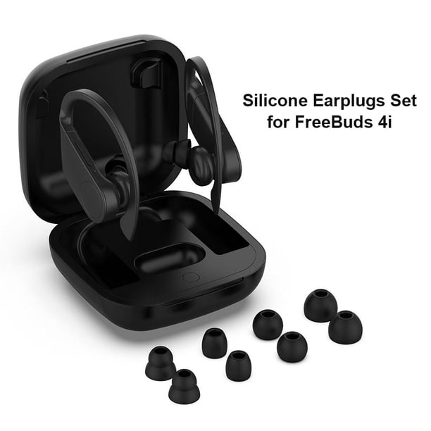 1 juego de fundas de auriculares de silicona suave para Huawei FreeBuds 4i (negro)