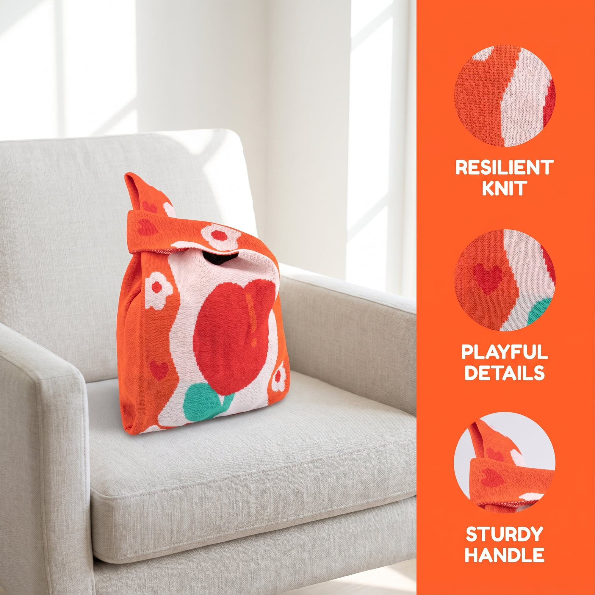 Unique Bargains Cute Cartoon Gift Bags with Handles for Parties 7.5" x 13.4" Orange Tulip