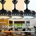 thumbnail image 2 of A Million 42" Black Fandelier Ceiling Fan with App Remote Control and Bluetooth Speaker RGB LED Light Retractable Smart Ceiling Fan 3 Speed Timer Bluetooth Chandelier Fan, 2 of 14