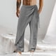 thumbnail image 1 of Pantalones largos de moda para hombre, casuales, de color sólido, con cintura elástica, rectos, con pierna de cuerno, pantalones largos de poliéster para hombre., 1 of 6