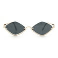 thumbnail image 3 of Womens Upside Down Half Rim Diamond Shape Rimless Metal Frame Sunglasses Gold - Black, 3 of 8