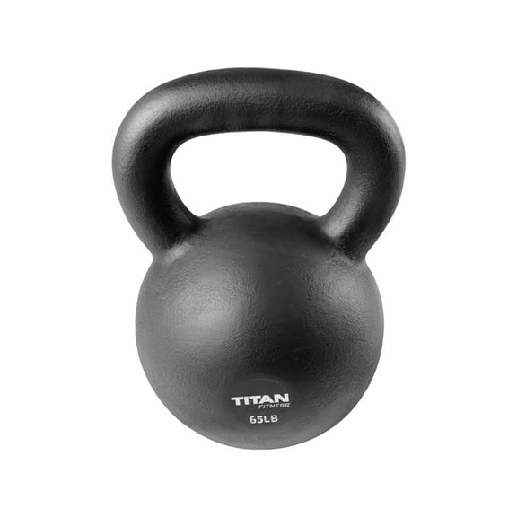 Titan Fitness 65 LB Cast Iron Kettlebell, Single Piece Casting, LB Markings, Full Body Workout