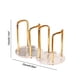 thumbnail image 3 of Estante para vasos de acrílico | Portavasos desechable con asa de metal | Organizador multifuncional dorado para el hogar y la oficina | Diseño compacto de una sola pieza, 3 of 6