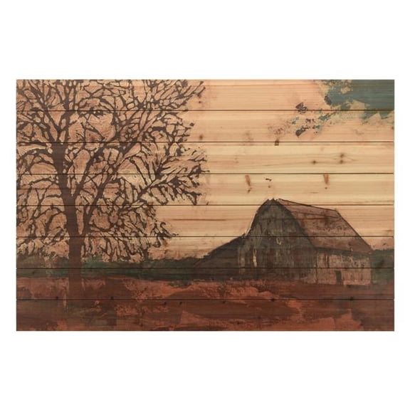 Empire Art Direct  Fine Art Giclee Printed on Solid Fir Wood Planks - Erstwhile Barn 2