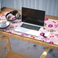 thumbnail image 3 of Long Mouse Pads for Desk,Pink Football and Flowers Pattern Desk Mats on Top Of Desks, Desk Mouse Pad Extra Large with 3mm Non-Slip Base and Stitched Edge for Gaming,Office,Work,Home 35.4"x15.7", 3 of 6