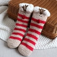 thumbnail image 3 of KEINXS 0-8 Years Christmas Fuzzy Socks for Toddler Girls Cozy Fuzzy Slipper Socks Toddler  Thick Fluffy Socks Warm Fleece Socks Red Santa 0-8 Years, 3 of 4