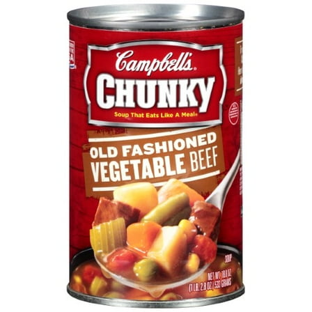 Campbell's Chunky Soup Old Fashioned Vegetable Beef Soup 18.8 oz (Pack of 24)